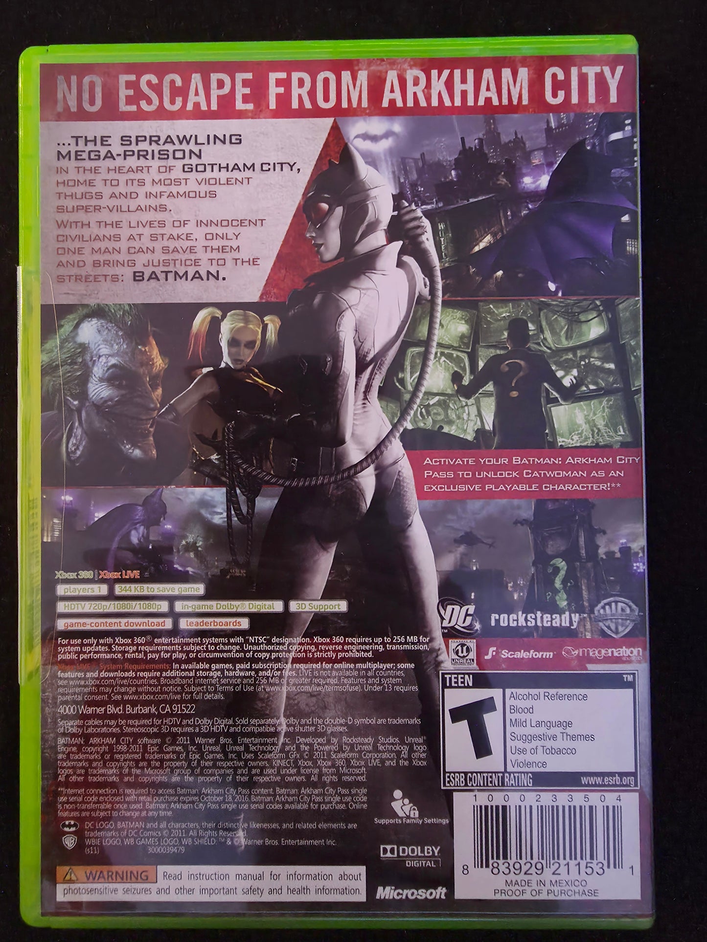 Batman: Arkham City (Microsoft Xbox 360, 2011) CIB