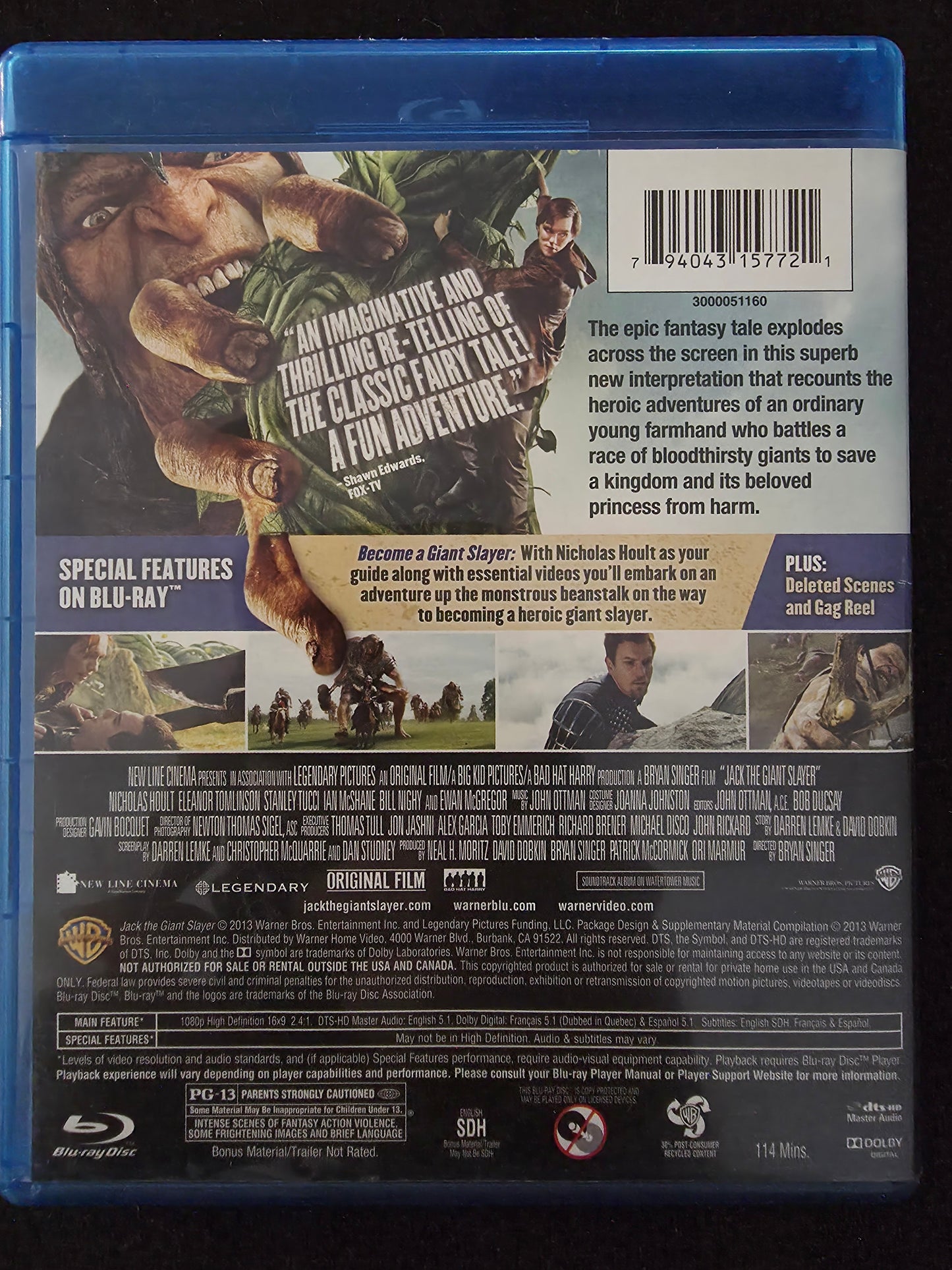Jack the Giant Slayer Blu-ray 2013 Family Fantasy Adventure Nicholas Hoult
