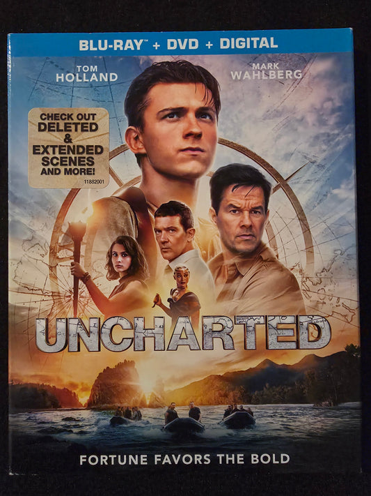Uncharted (Blu-ray/DVD/Digital), 2022) w/ Slipcover ~ Tom Holland, Mark Wahlberg