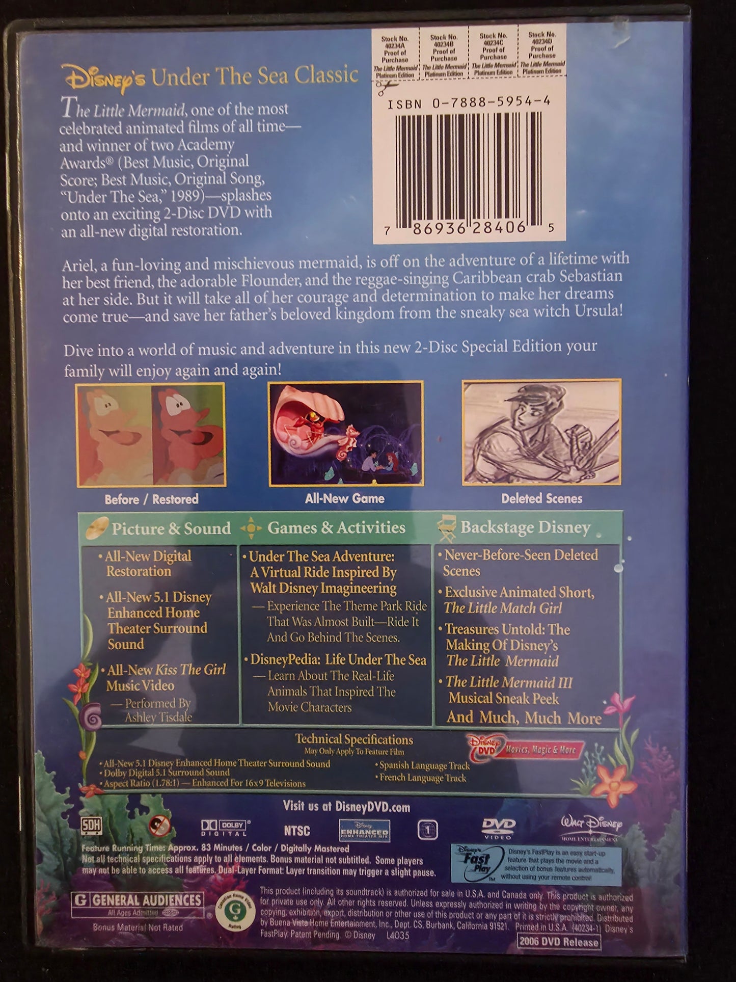 The Little Mermaid (DVD, 2006, 2-Disc Set, Platinum Edition)