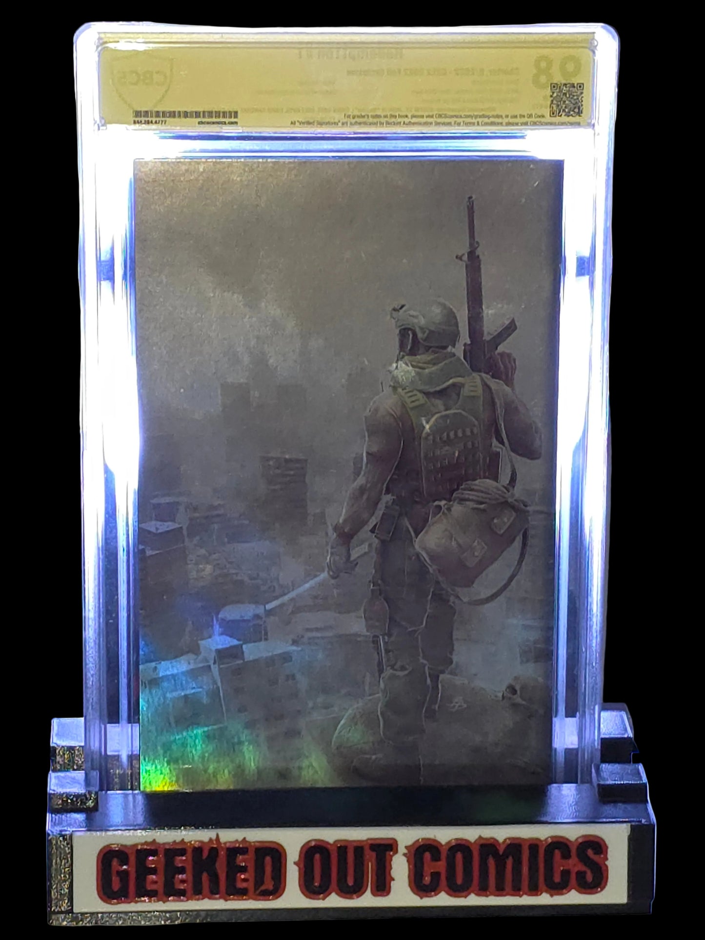 Austin St. John’s Redempt1on #1 Bjorn Barends Foil Virgin Variant Comic CBCS 9.8 signed by Austin St John (Red Ranger), Chris Hays,Cole Hays,David Sanchez, Ken Salinas,Mclain McGuire. 12/28/22