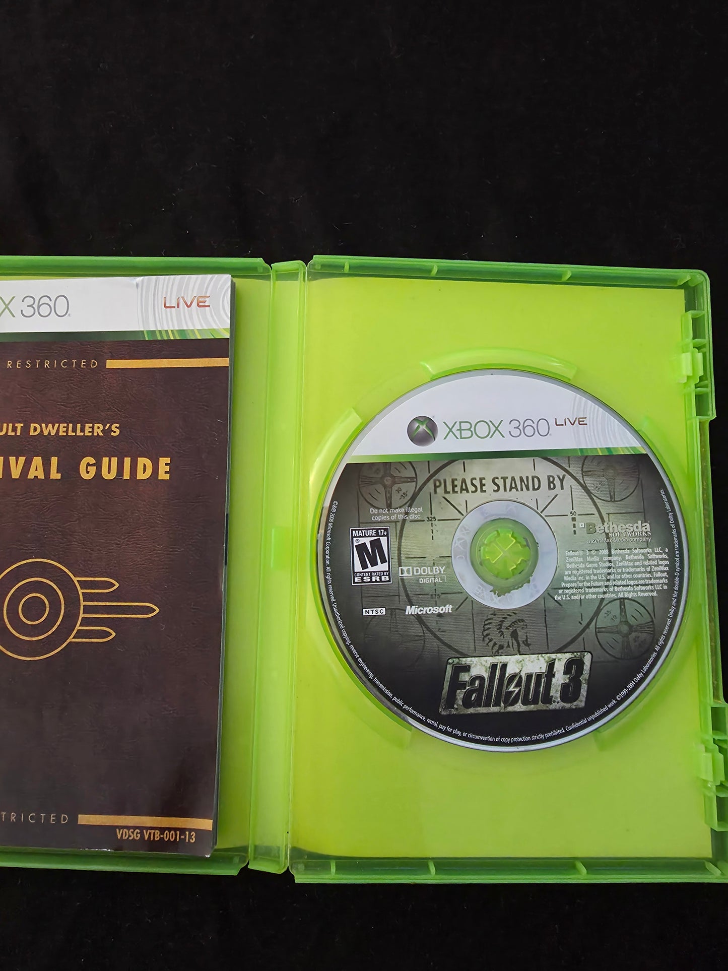Fallout 3 (Microsoft Xbox 360, 2008) Complete w/ Manual