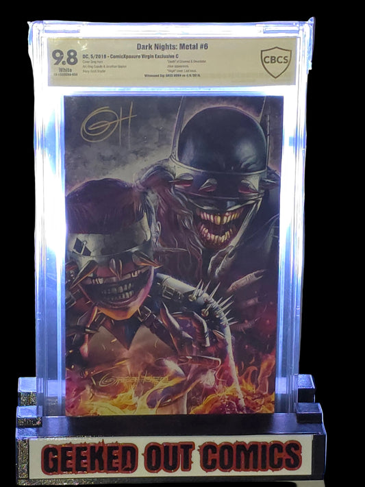DARK NIGHTS METAL #6 VARIANT D CBCS 9.8 Signed by Greg Horn 1ST COVER OF HARLEY QUINN WHO LAUGHS! HTF