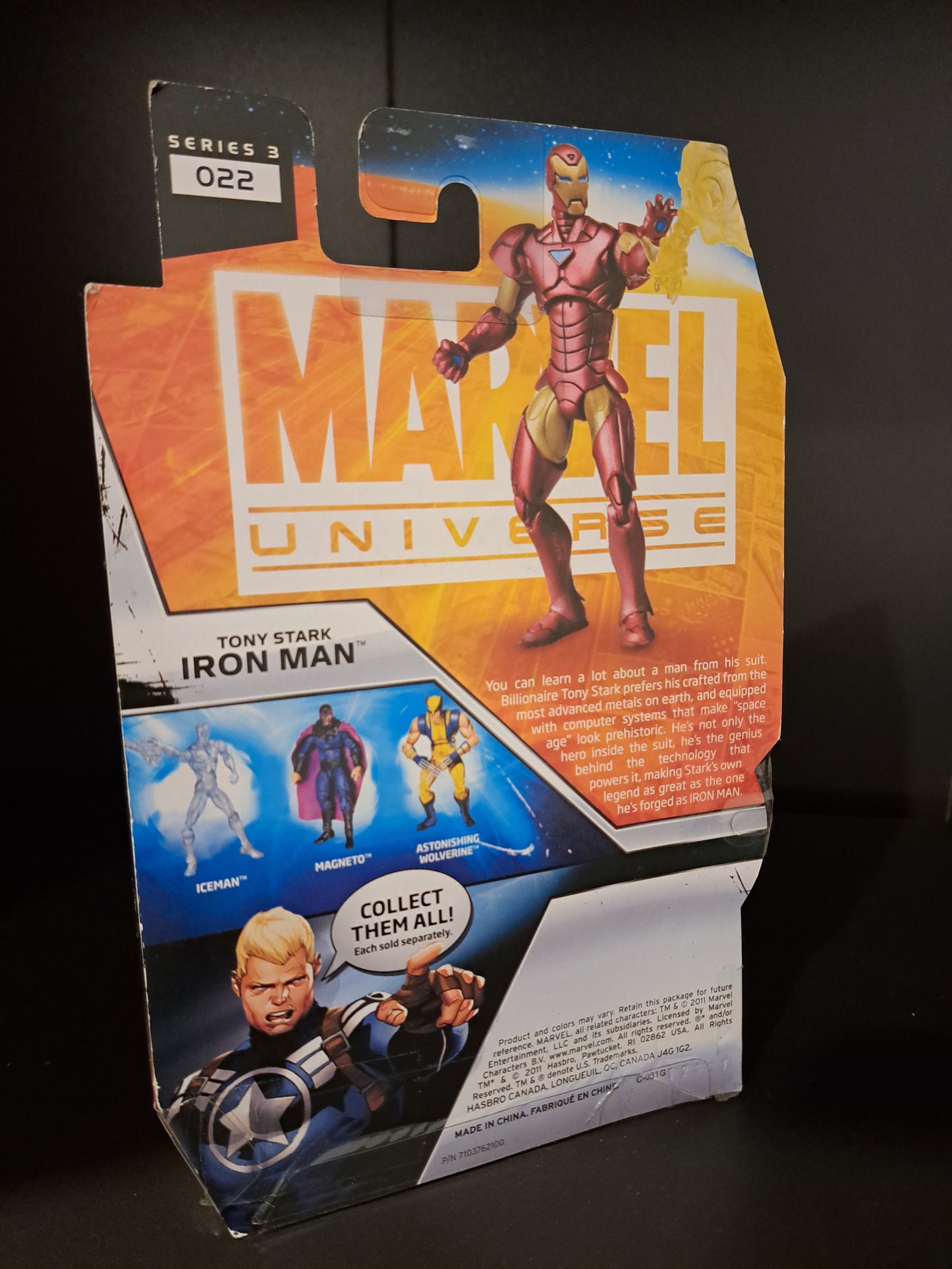 Marvel Universe Tony Stark Iron Man 3.75" figure Series 3 # 022 Hasbro UNOPENED