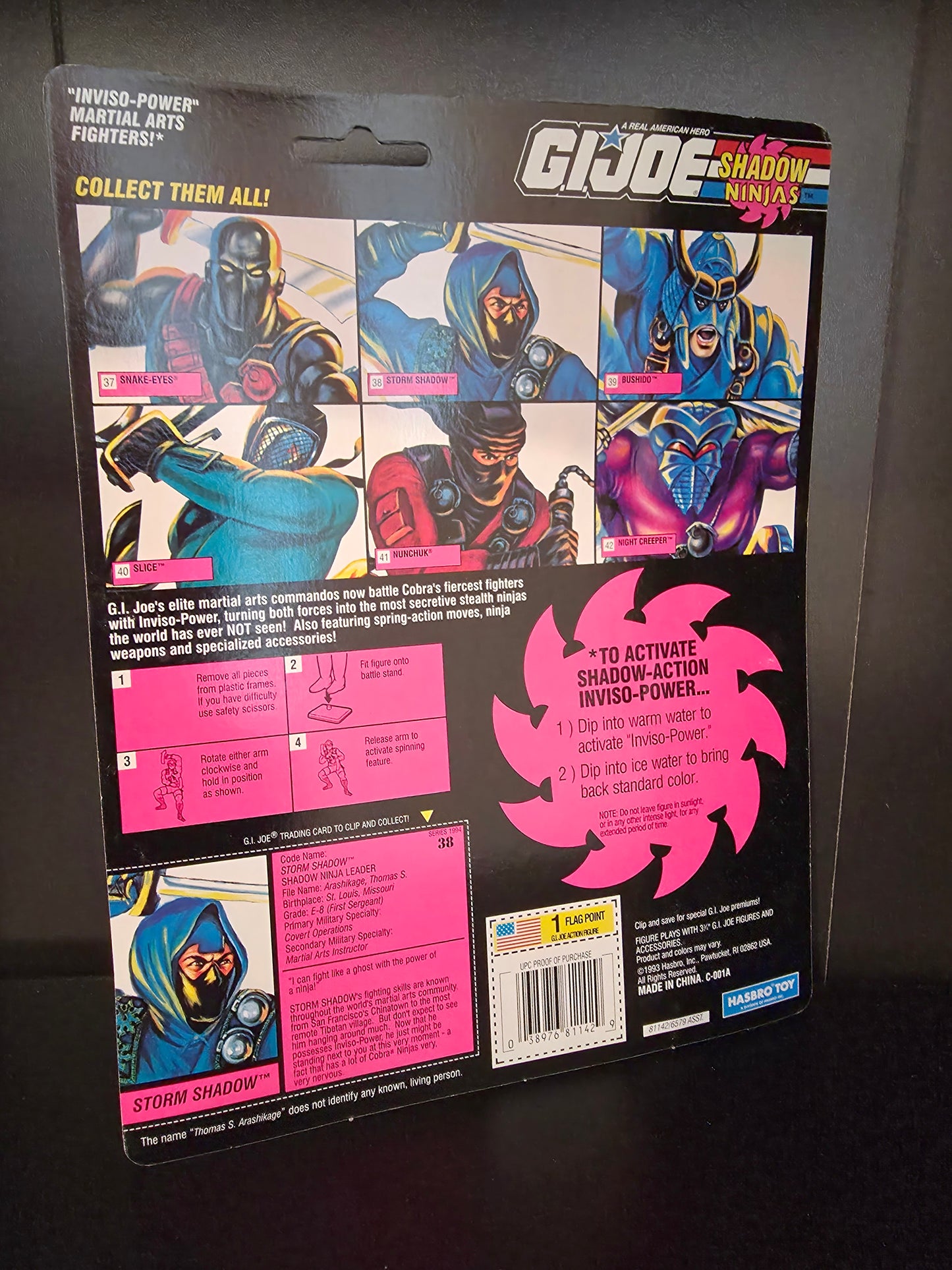 Hasbro GI joe Shadow Ninjas Storm Shadow Figure 1993 MOC Sealed