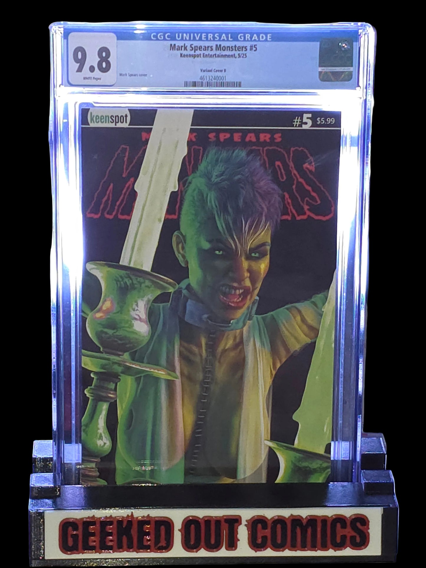 CGC 9.8 Mark Spears Monsters #5B “Haircut” Variant — Keenspot 2025