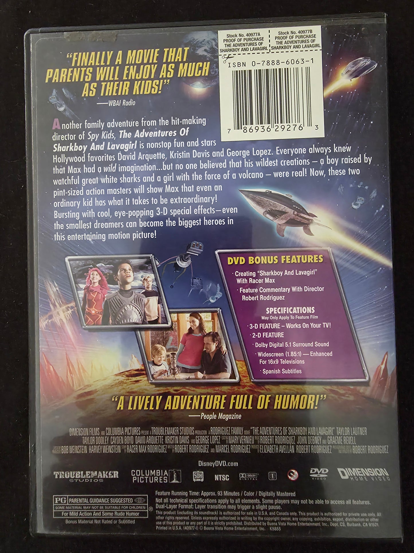 Adventures of Sharkboy & Lavagirl 3d (DVD, 2005)