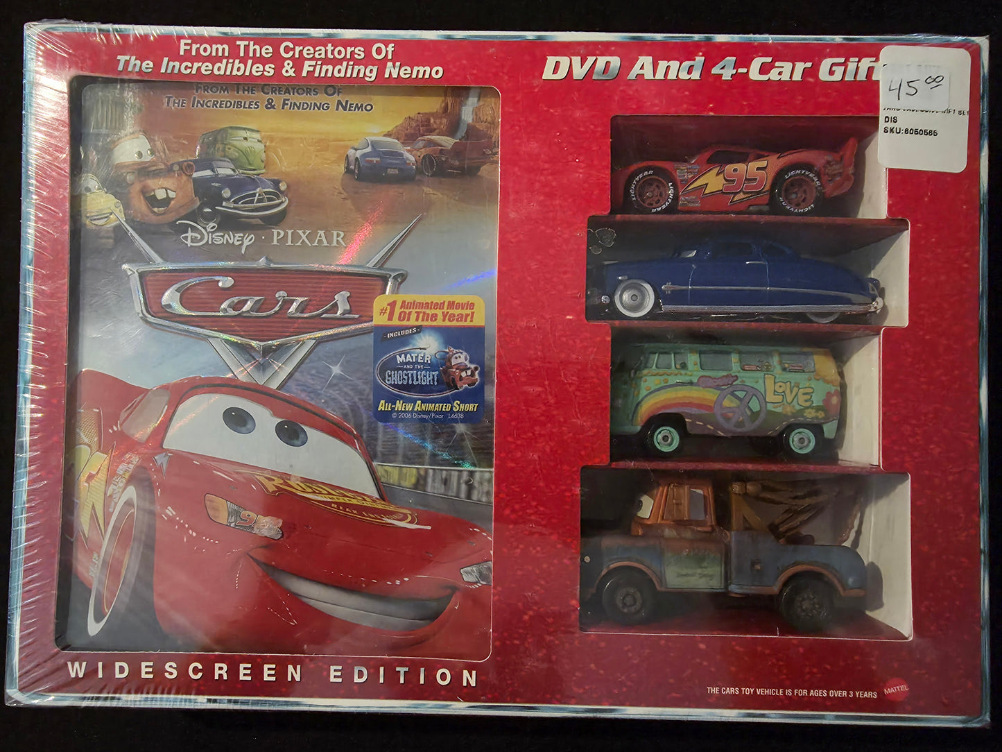 DISNEY PIXAR CARS WIDESCREEN DVD EDITION - BEST BUY EXCLUSIVE 4-CAR GIFT SET NEW