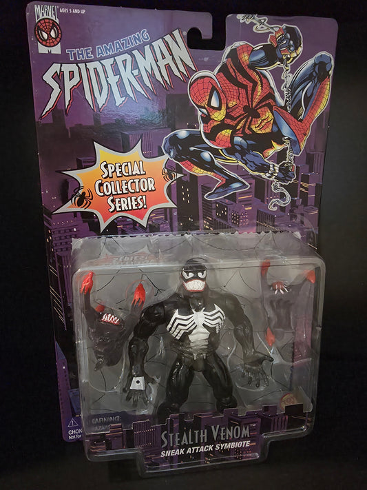 1996 MARVEL AMAZING SPIDER-MAN STEALTH VENOM SYMBIOTE ACTION FIGURE TOY BIZ
