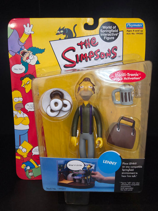 The Simpsons Lenny 2001 World of Springfield Interactive Figure Sealed