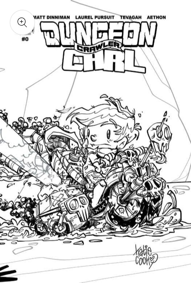 Dungeon Crawler Carl SE #0 2nd Print B&W NYCC Wraparound variant - Katie Cook