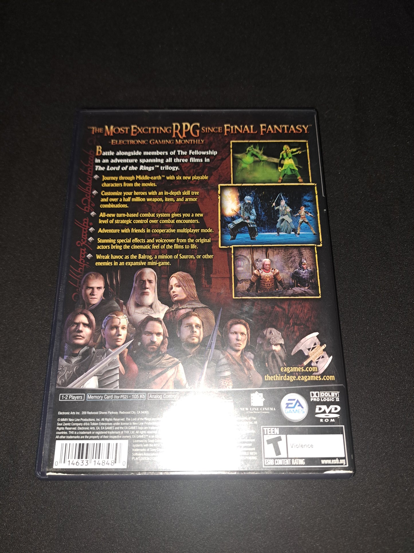 Play Station 2 The Lord of the Rings The Third Age PS2 CIB