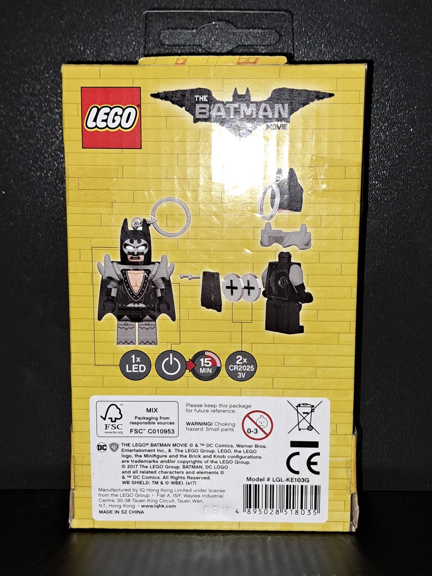 Lego The Batman Movie Batman Glam Rocker LED Lite Key Light Keychain