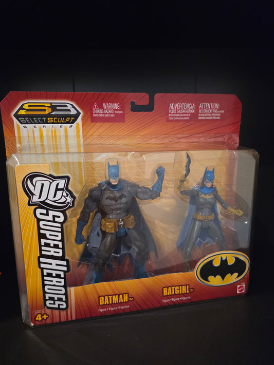 Batman & Batgirl Figures 2 Pack Select Sculpt DC Super Heroes New H55