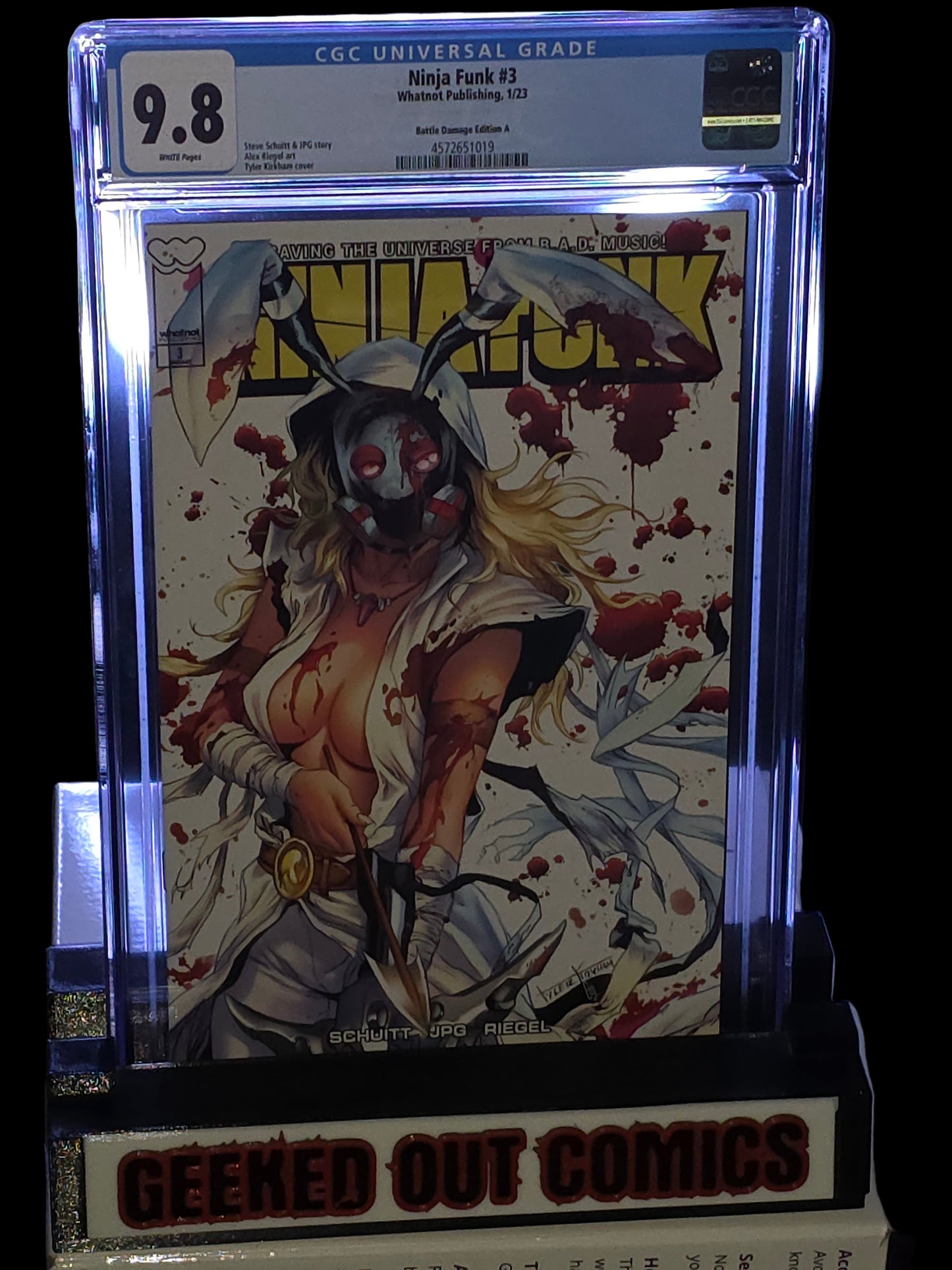Ninja Funk #3 CGC 9.8 Tyler Kirkham Battle Damage variant Whatnot Publishing