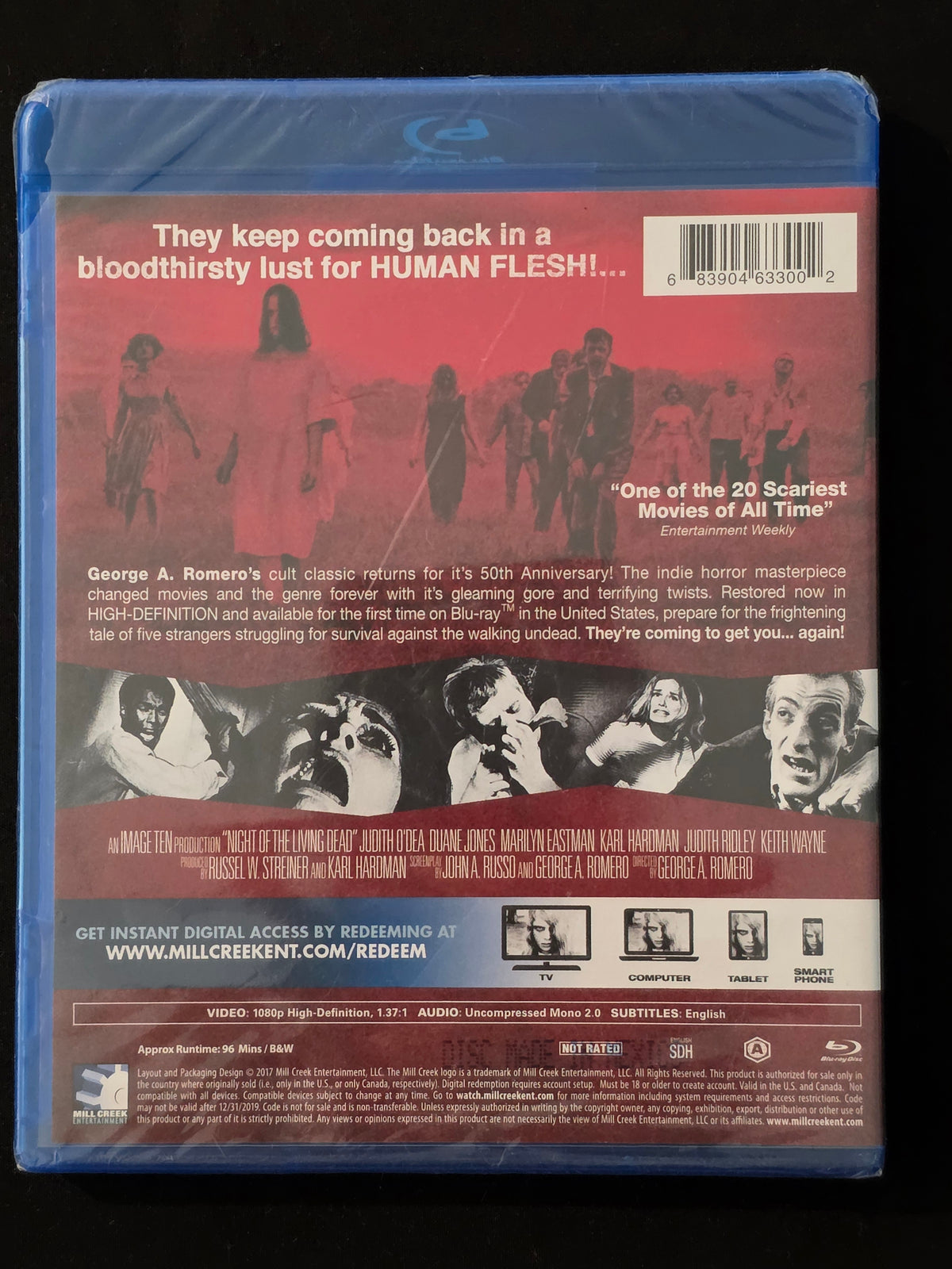 Night of the Living Dead (Blu-Ray + Digital, 2017) 50th Anniversary NEW