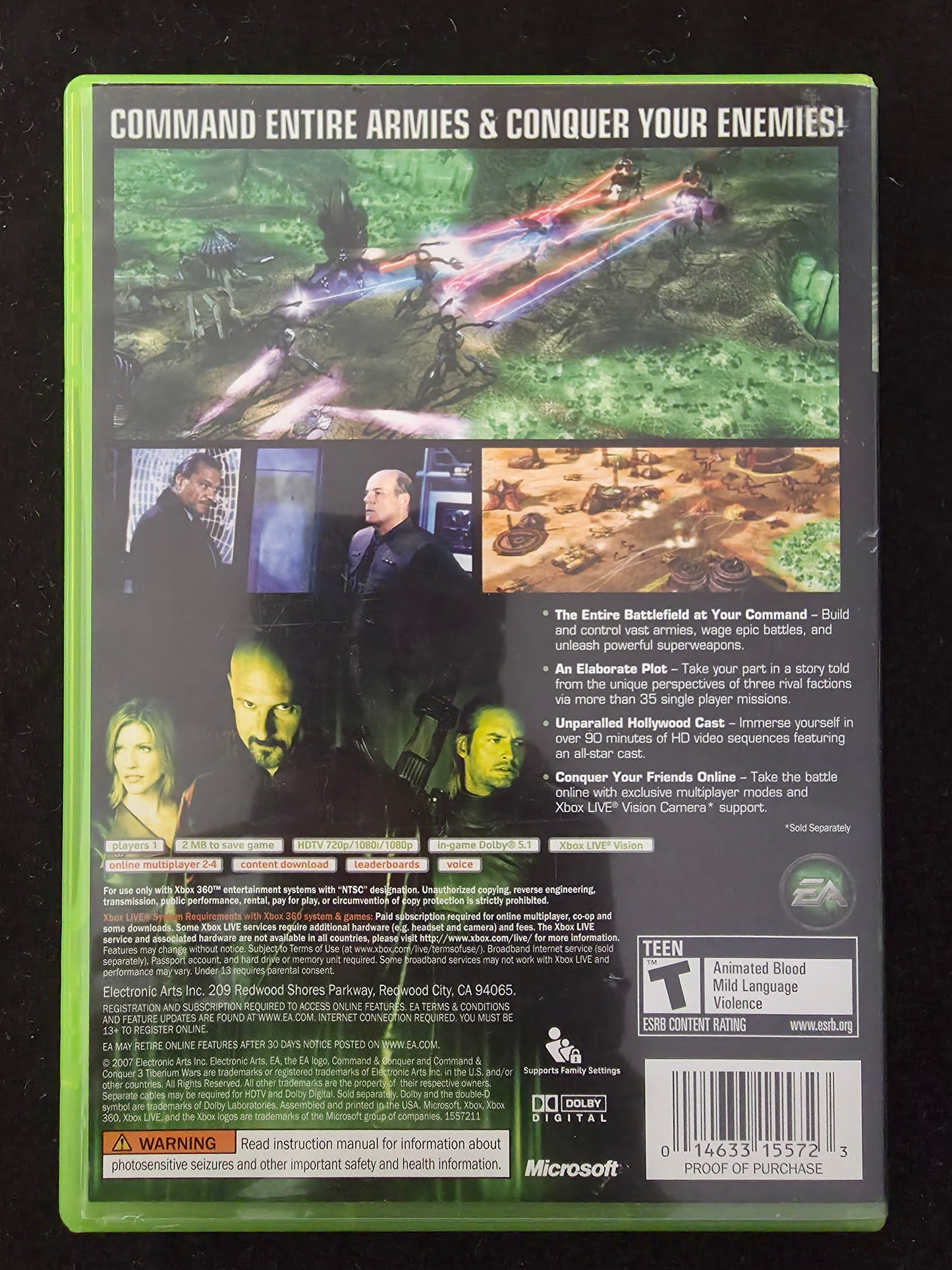 Command & Conquer 3: Tiberium Wars (Microsoft Xbox 360, 2007)
