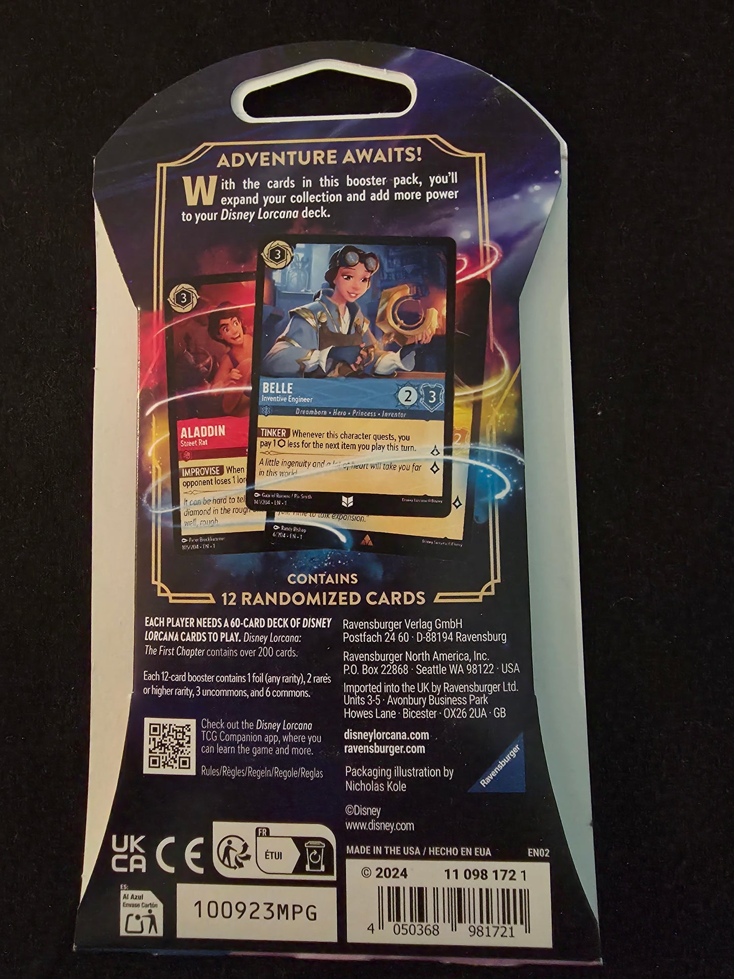 Disney Lorcana Trading Card Game The First Chapter Booster Pack - 12 Cards 1st Print