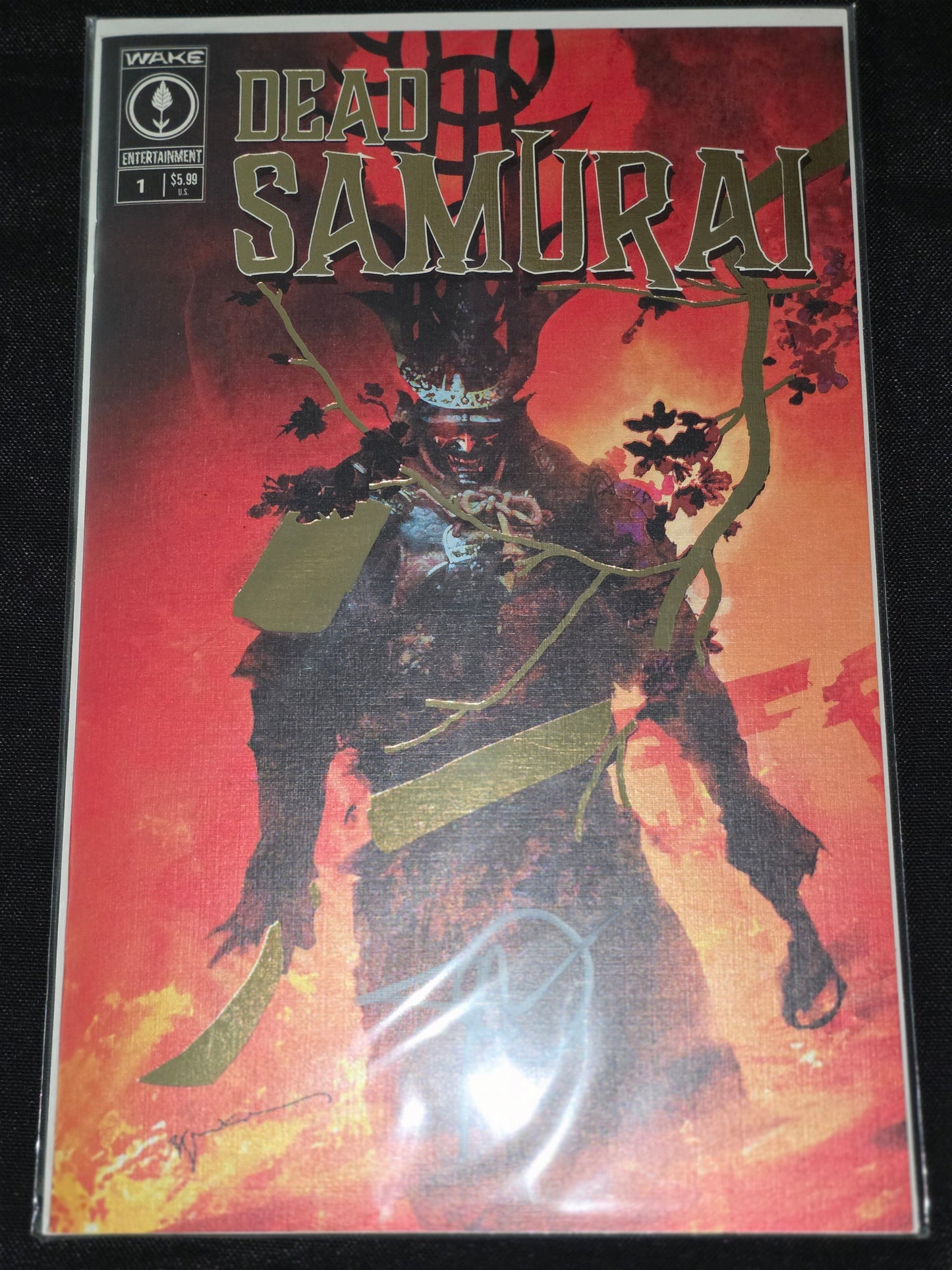 Dead Samurai #1 Gold Foil Megacon Exclusive Signed By John Dolmayan With COA System of a down homage