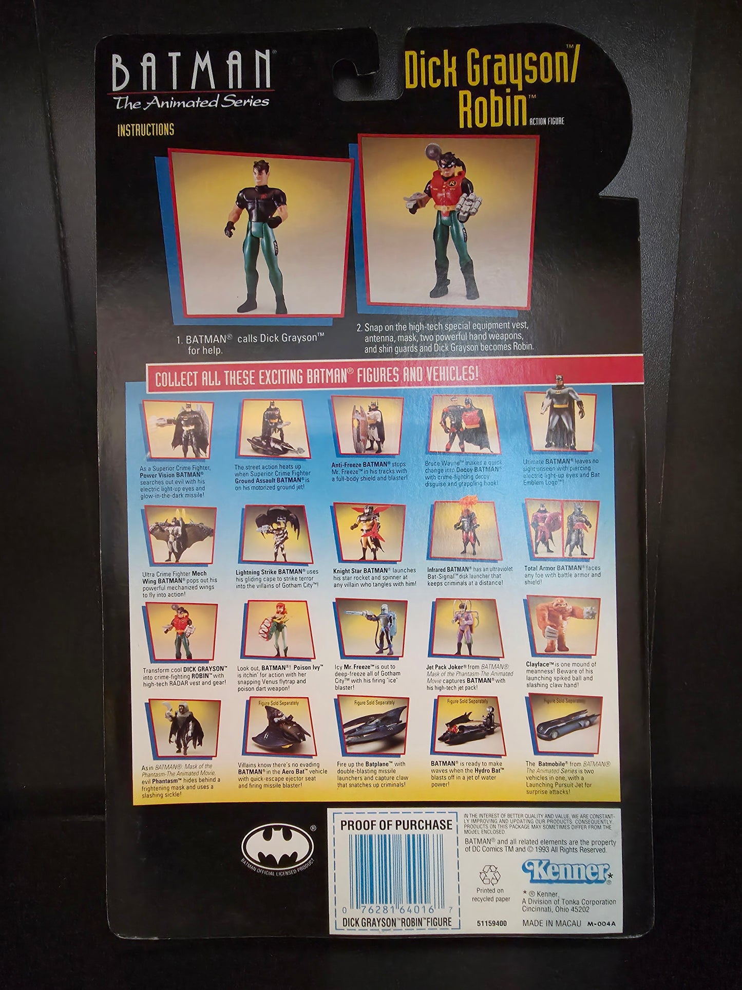 Batman The Animated Series Dick Grayson Robin Action Figure 1993 Kenner New