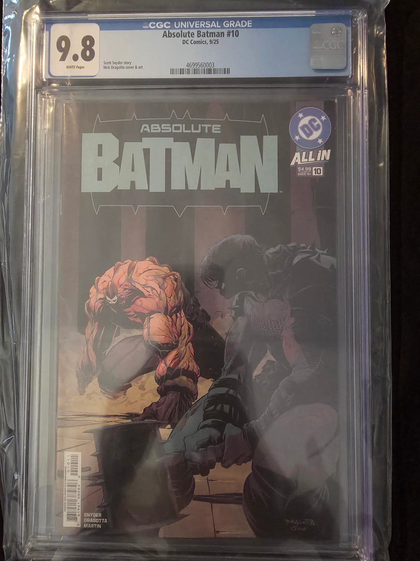Absolute Batman #1-10 1st Print Covers All  CGC 9.8 Nick Dragotta Covers