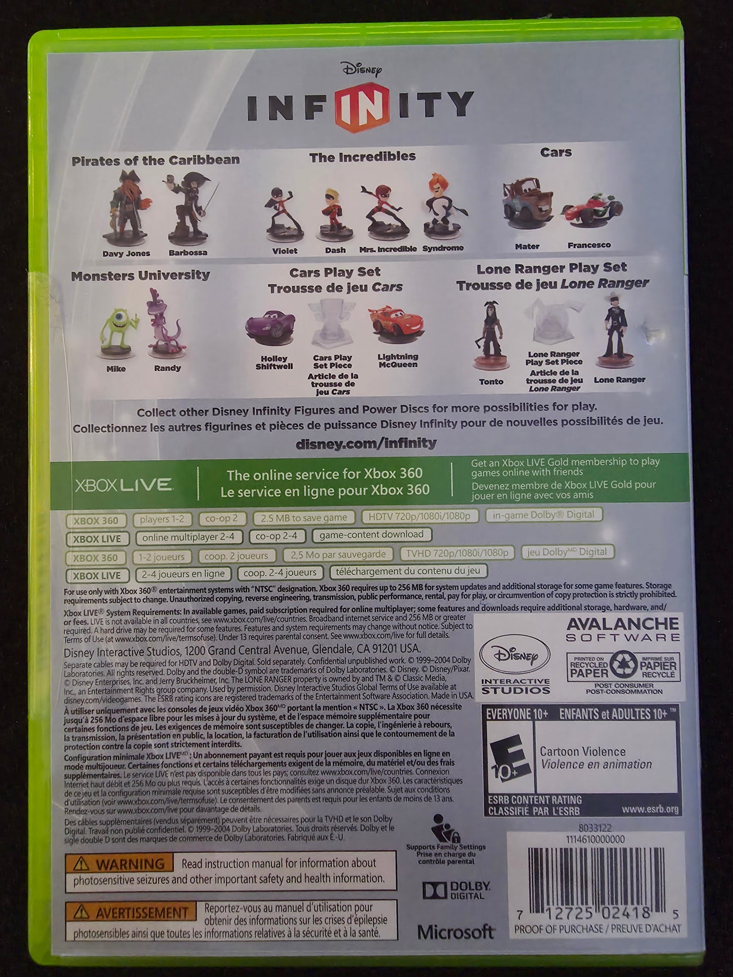 Disney Infinity (Microsoft Xbox 360, 2013) CIB