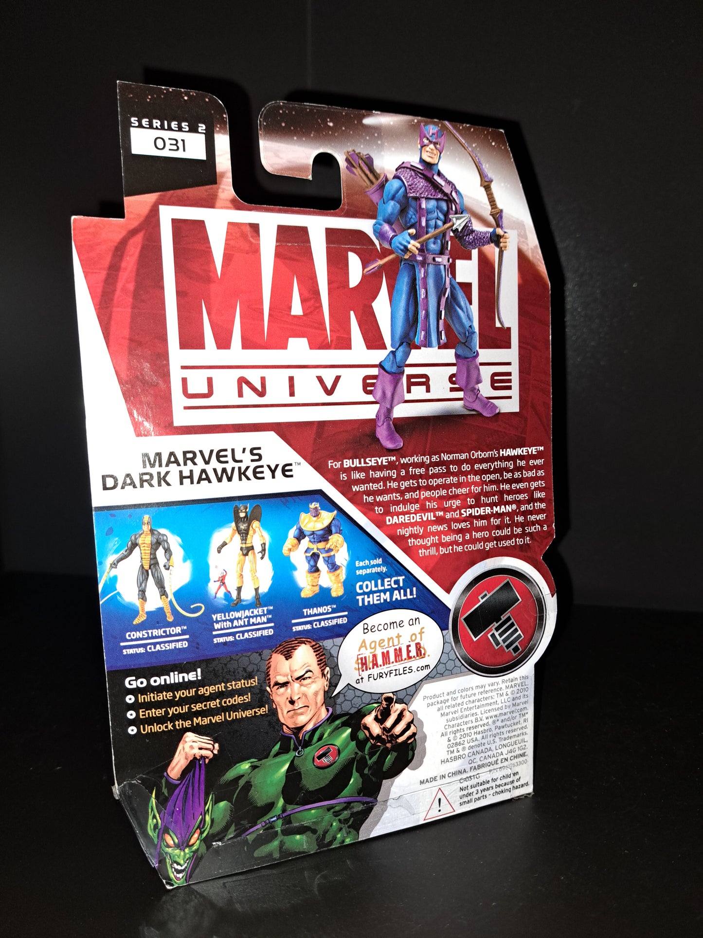 NEW 2010 Hasbro Marvel Universe Series 2 Marvel's Dark Hawkeye 3.75" Figure