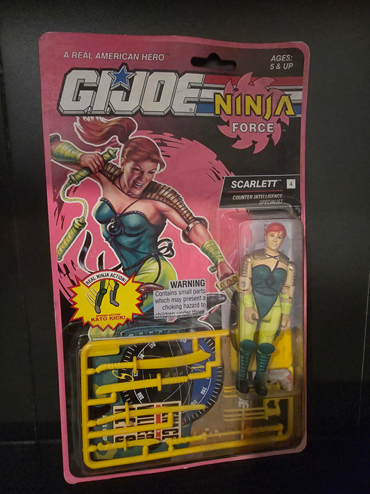 Vintage 1993 Hasbro GI Joe Ninja Force SCARLETT Action Figure Sealed Worn Card