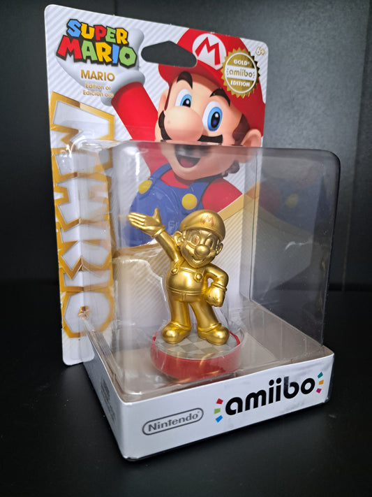 Nintendo Amiibo Mario Figure Gold Edition