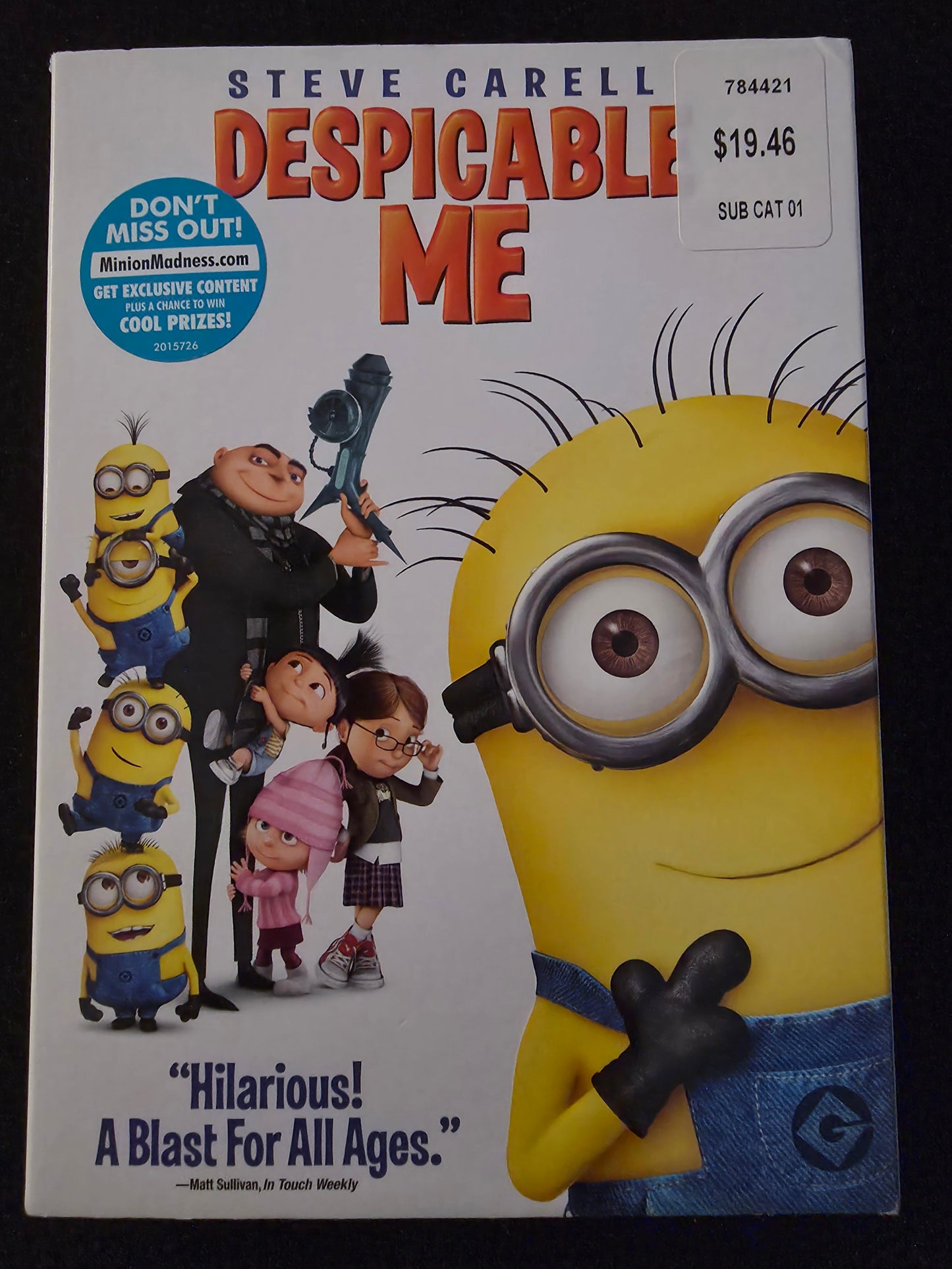 Despicable Me DVD Movie Steve Carell NEW Minions & Gru Kids Movie Villian Comedy