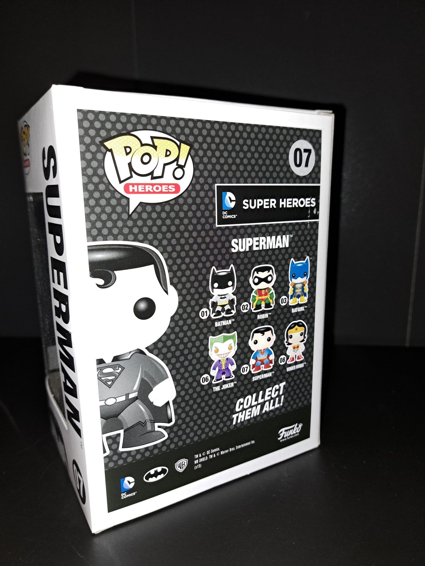 Funko POP Superman [Black & White] Hot Topic Exclusive DC Comics Super Heroes 07