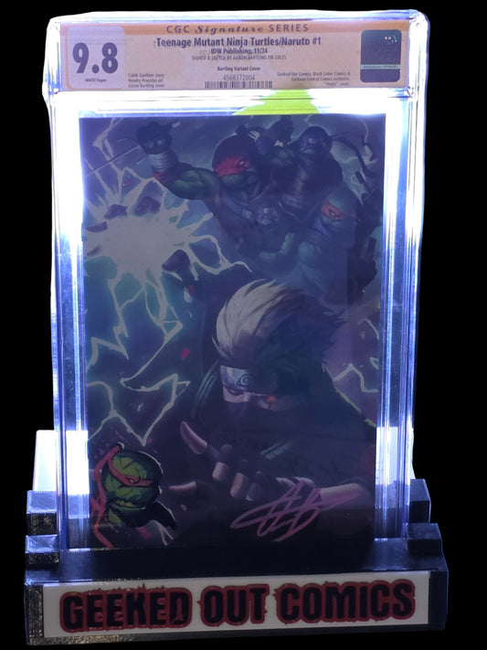 Teenage Mutant Ninja Turtles/Naruto #1 CGC 9.8 Aaron Bartling Virgin Cover Signed and Sketched by Aaron Bartling Geeked Out Comics exclusive IDW Publishing