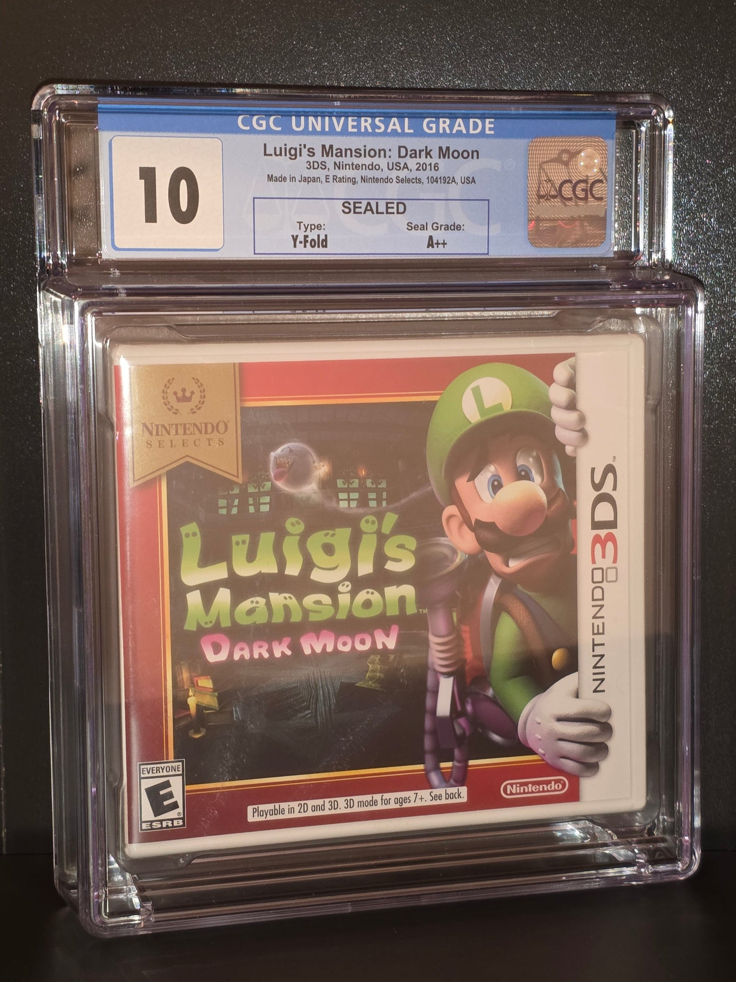 Luigi's Mansion: Dark Moon, CGC Mint 10 A ++ Graded, Nintendo 3DS - NEW / SEALED