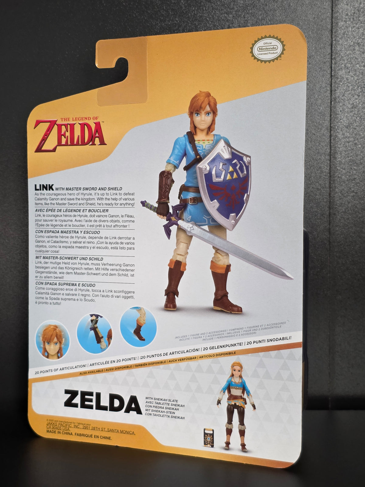 LINK  With Shield  Zelda Breath of The Wild WORLD OF NINTENDO TOY FIGURE  JAKKS