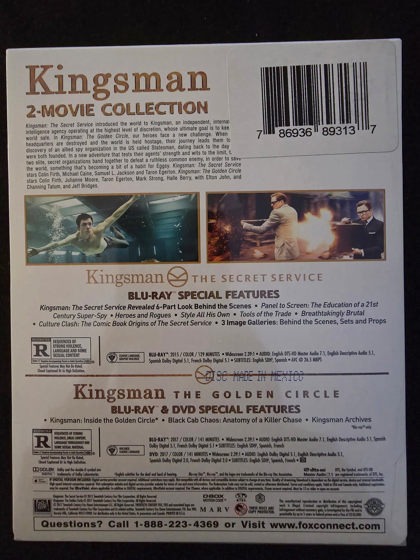 NEW Kingsman The Secret Service Golden Circle 2-Movie Collection Blu-ray Box Set