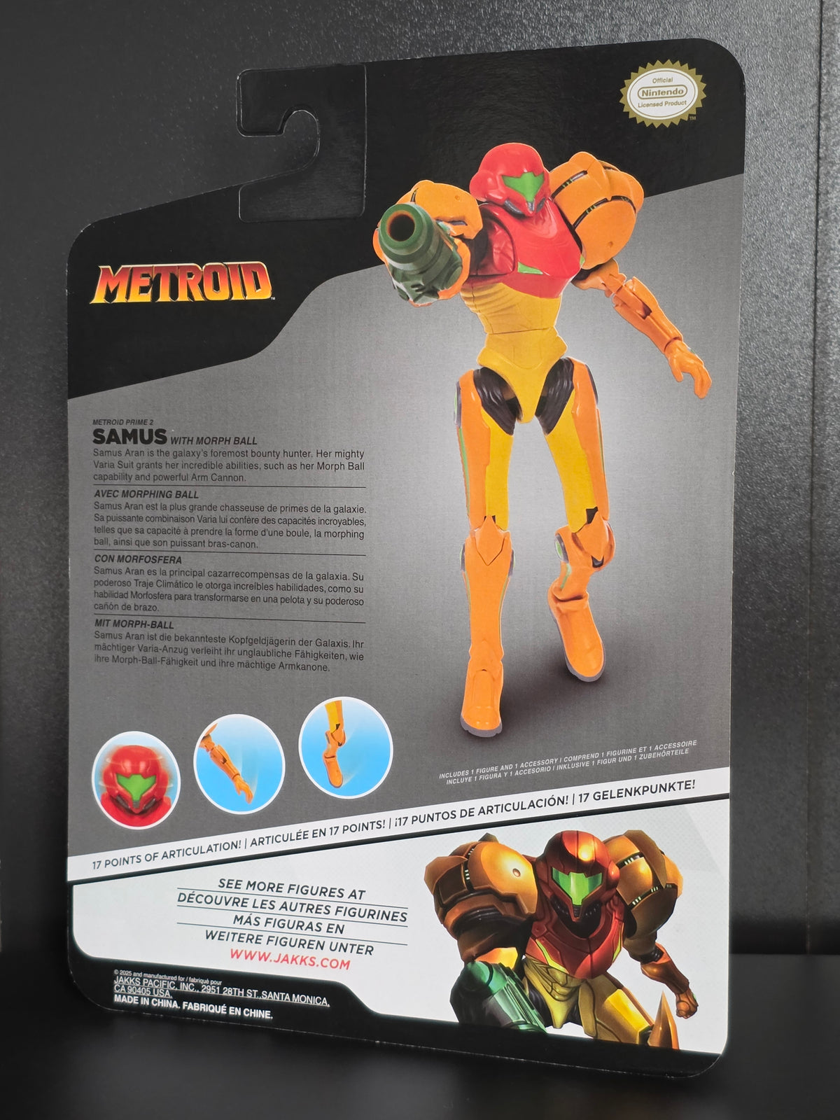 JAKKS Pacific Metroid Samus Action Figure With Morph Ball, 3+ 2023