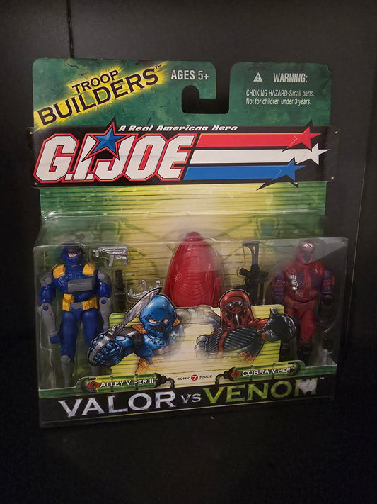G.I.JOE VALOR vs VENOM Troop Builders Hasbro 2003 Alley Viper II & Cobra Viper