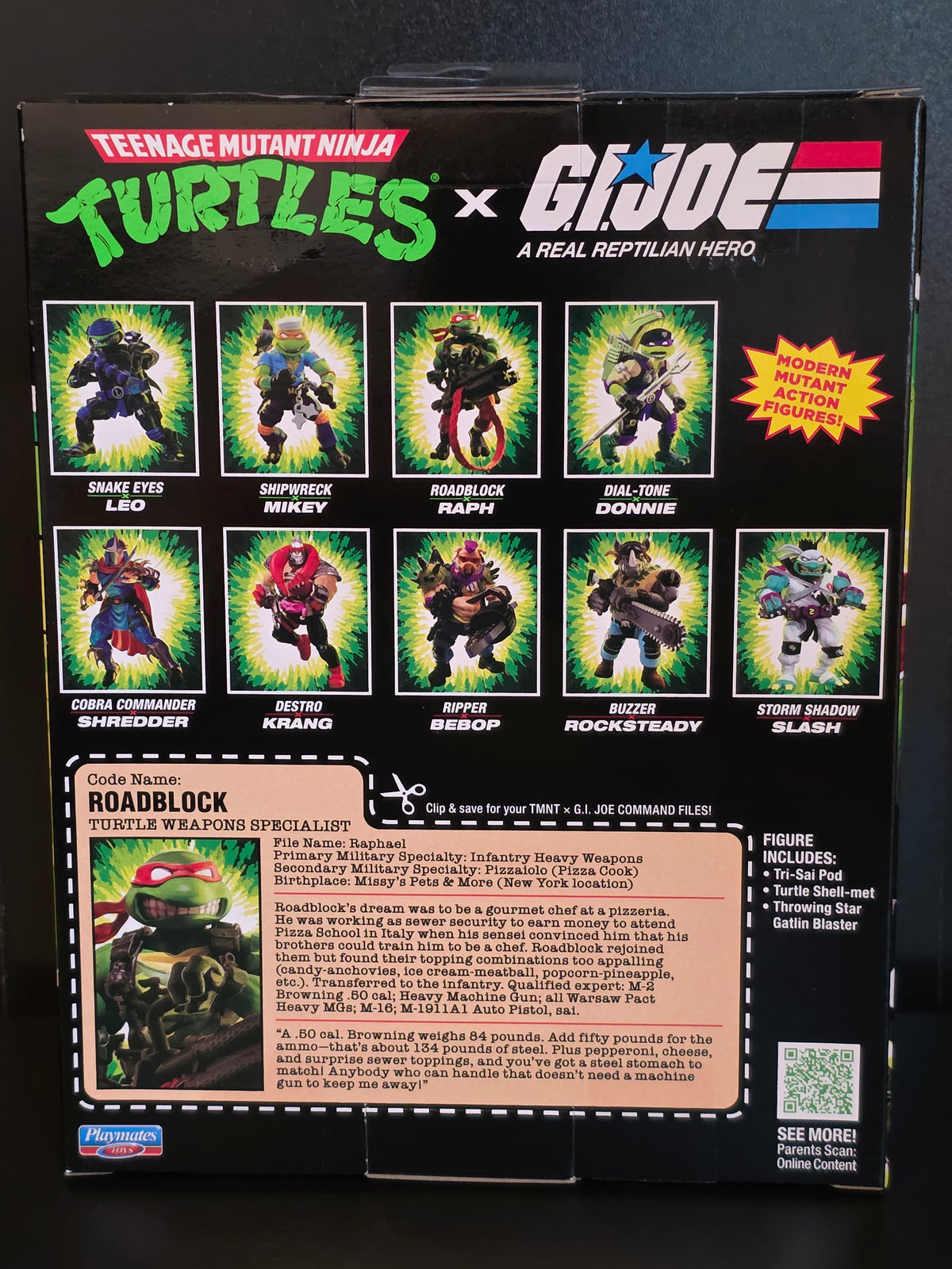 TMNT x G.I. Joe Roadblock Raph Action Figure Playmates Hasbro Nickelodeon NEW