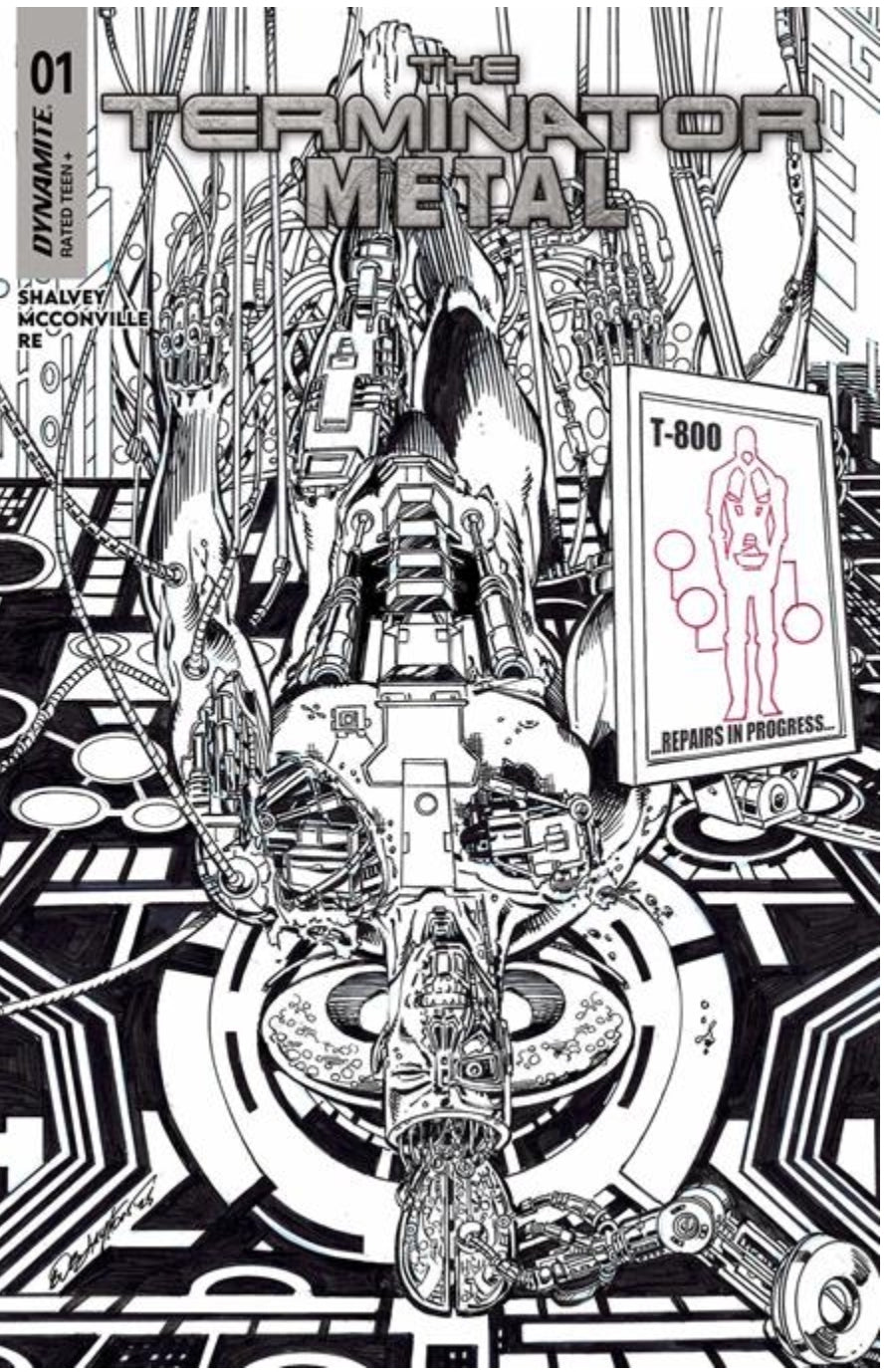 TERMINATOR METAL #1 CVR  INC 1:5 BOB LAYTON LINE ART