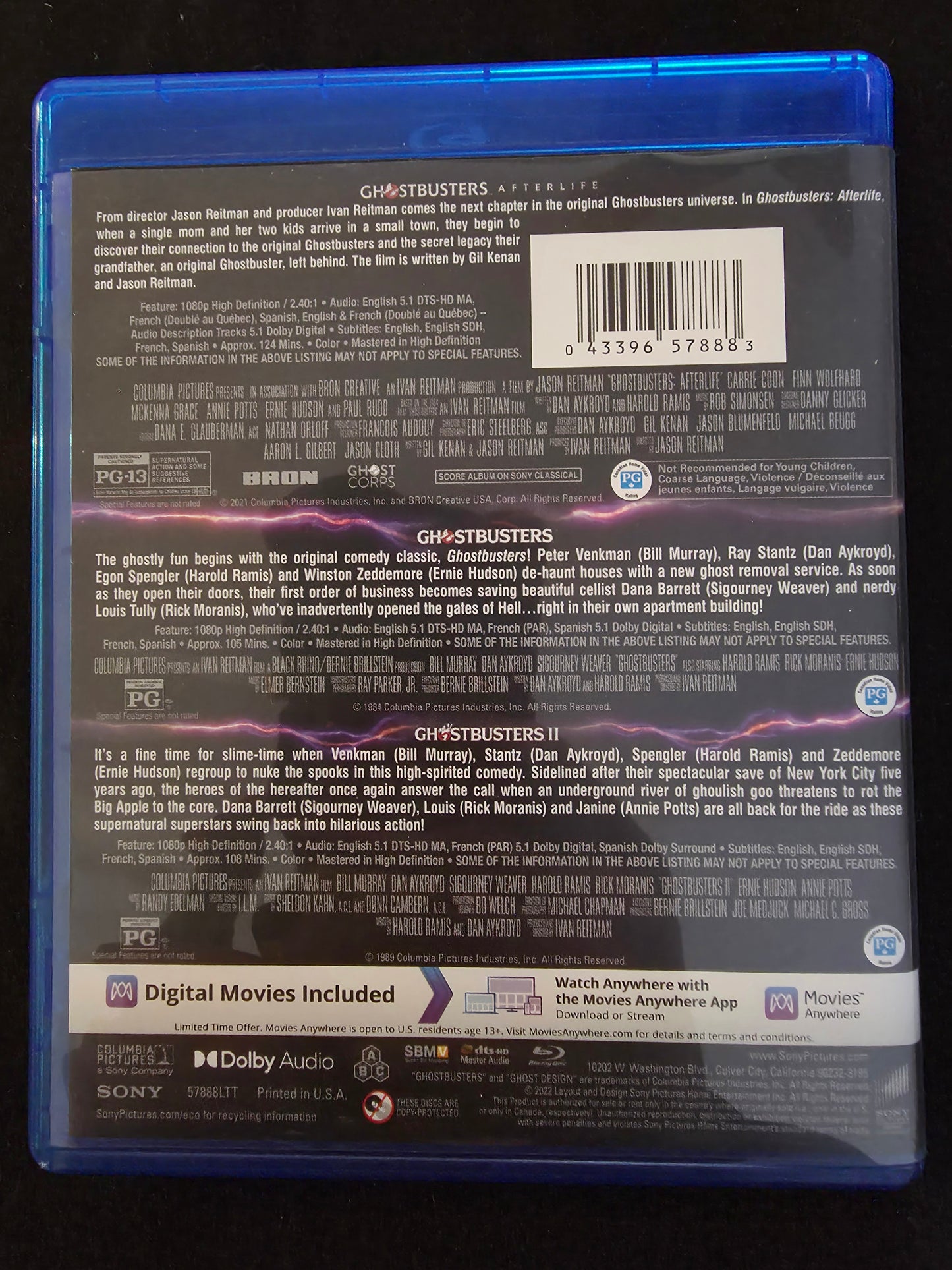 New Ghostbusters 3 Film Collection: GB 1, 2 & Afterlife Blu-ray