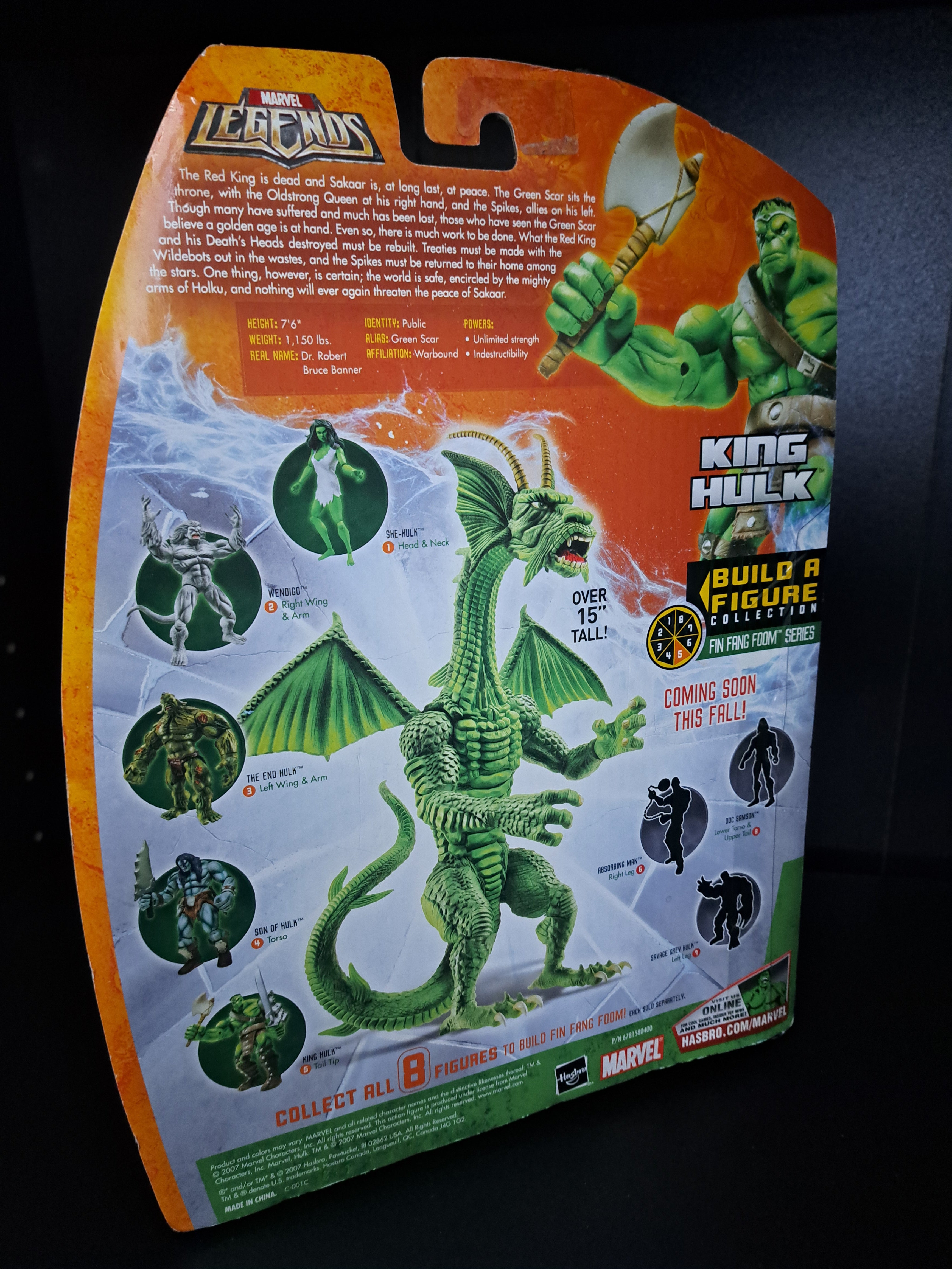 King Hulk Marvel Legends Action Figure New Sealed Fin Fang Foom