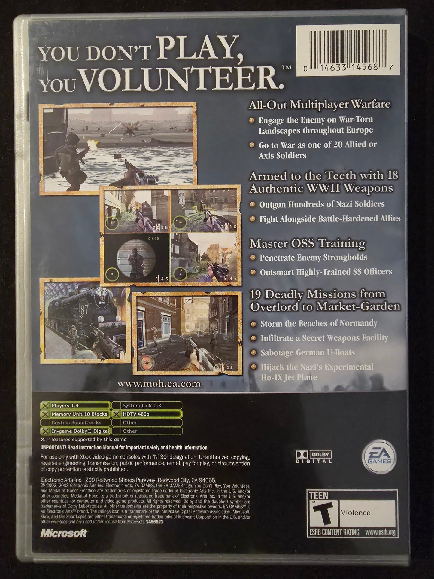 Medal of Honor Frontline - Platinum Hits ( Microsoft Xbox ) - CIB