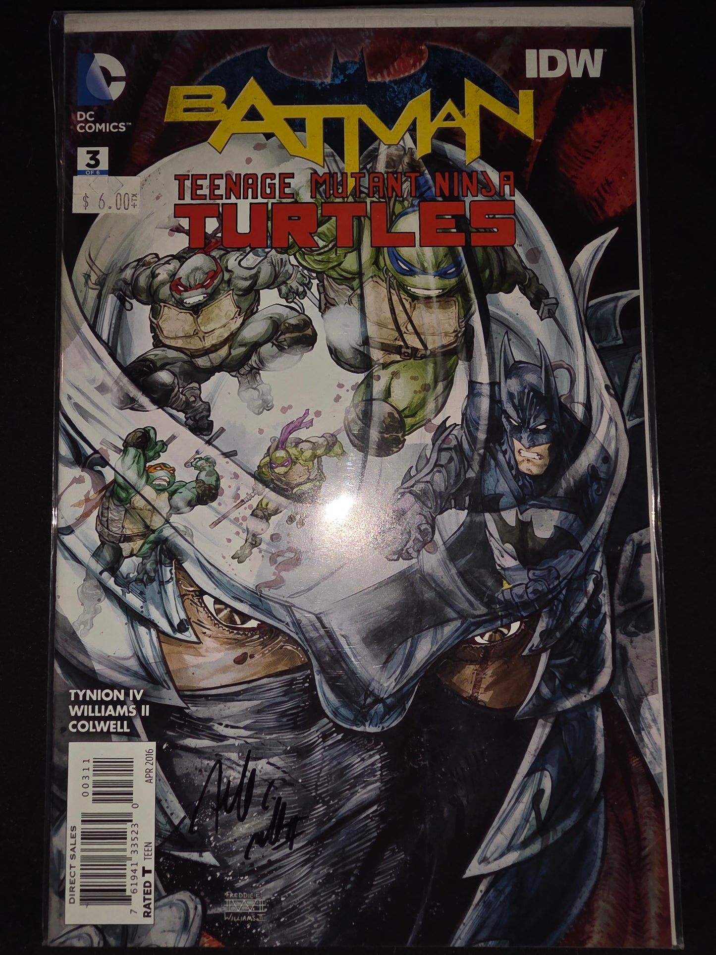 Batman Teenage Mutant Ninja Turtles #3 DC IDW 2015 TMNT 1st Print signed by Freddie Williams no COA