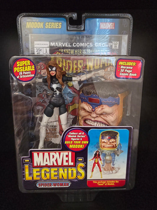 2005 TOY BIZ MARVEL LEGENDS MODOK SERIES SPIDER-WOMAN FIGURE COMIC BOOK NIB