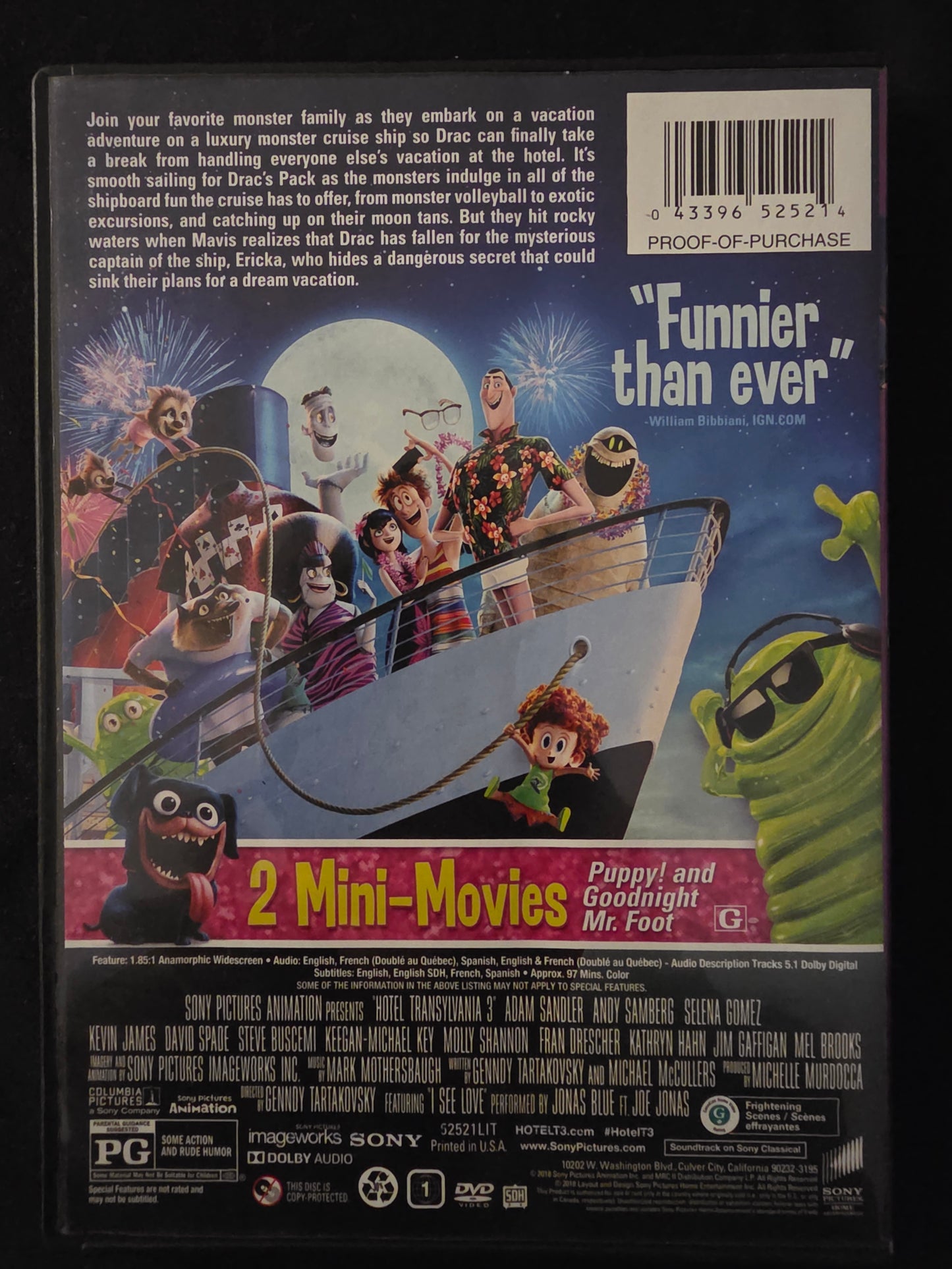 Hotel Transylvania 3: Summer Vacation (DVD, 2018)