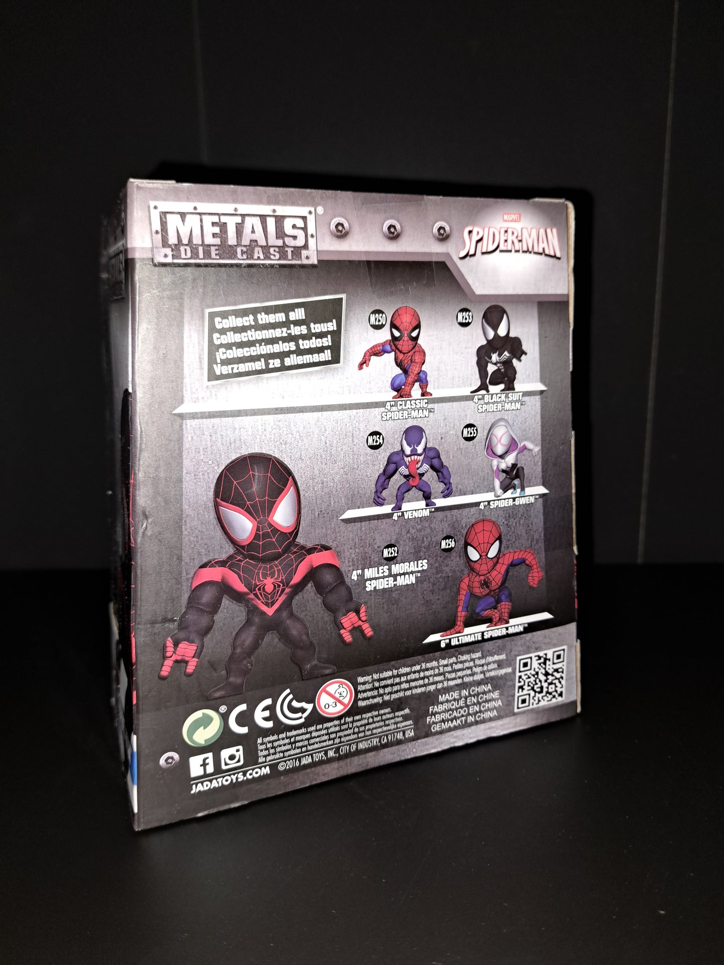SPIDER MAN MILES MORALES METALS MARVEL DIECAST M252-4" TALL Jada Toys