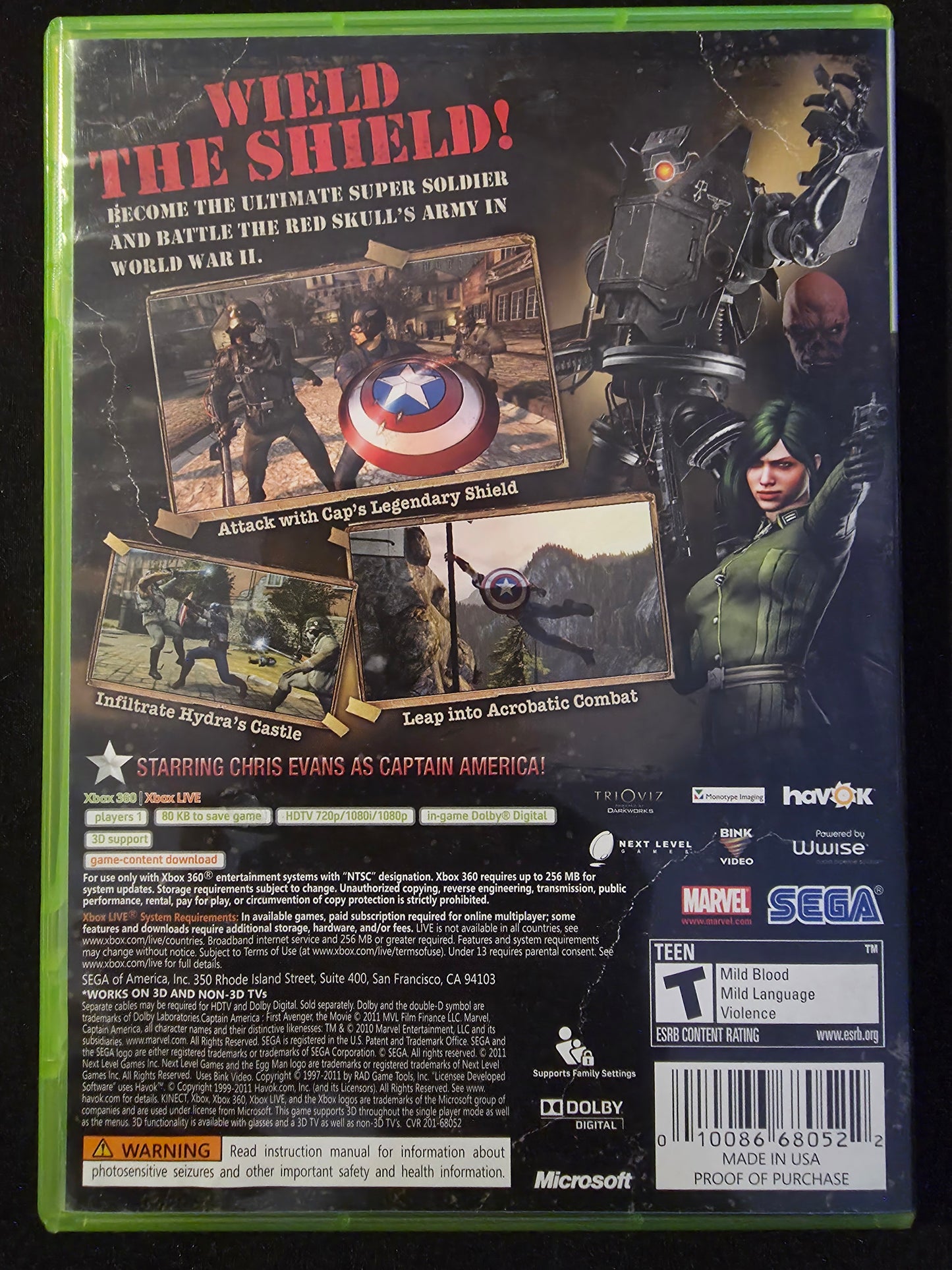 Captain America Super Soldier - Microsoft Xbox 360 - CIB