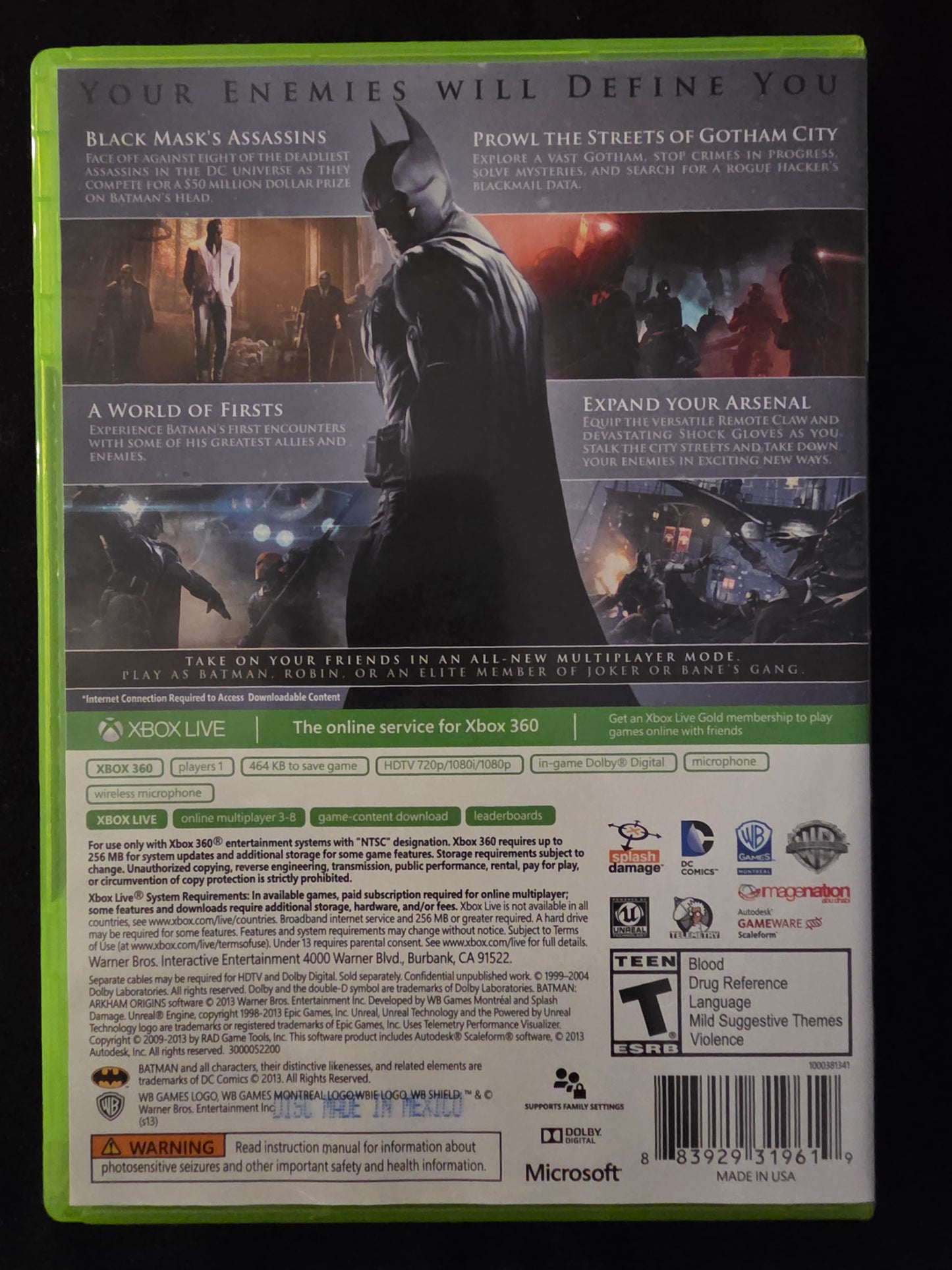 Batman: Arkham Origins (Microsoft Xbox 360, 2013)CIB
