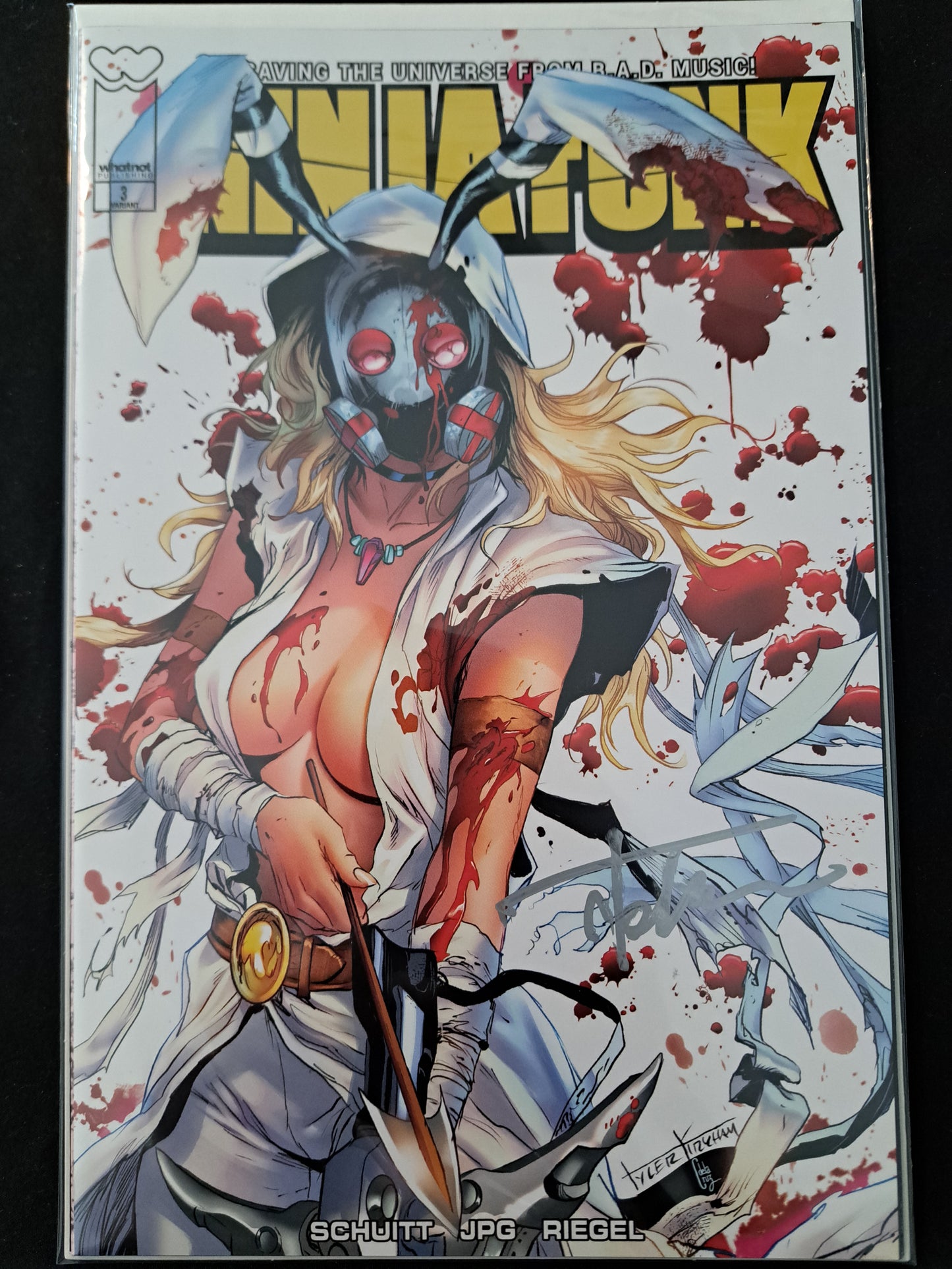 Ninja Funk #3 Battle Damage Tyler Kirkham Variant SIGNED Tyler Kirkham wCOA NM