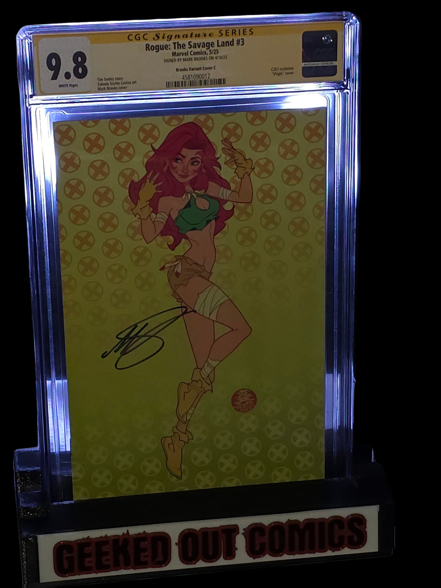Rogue The Savage Land #3 CGC 9.8 Mark Brooks C2E2 Virgin Cover Signed by Mark Brooks Marvel Comics